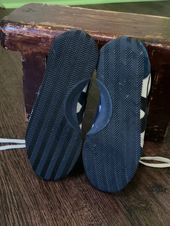 Tory Burch blue white Suede Leather Sneakers Retro Runner Preppy trainers - Picture 6 of 13